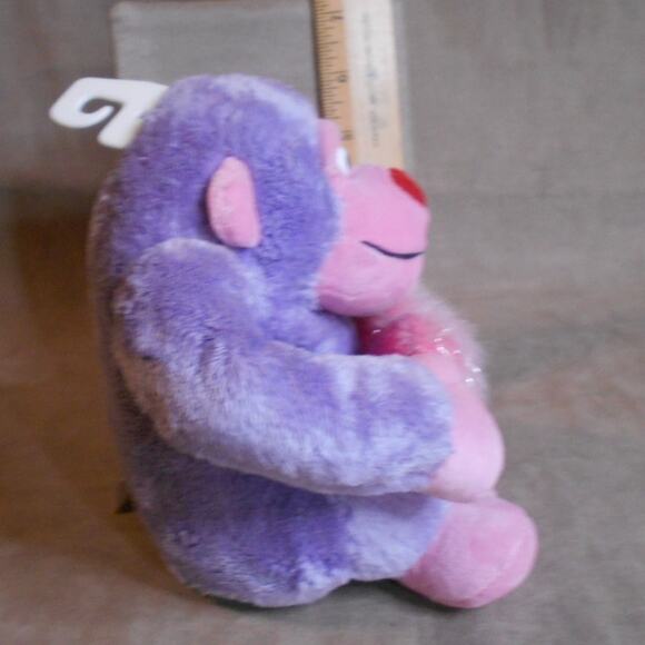 Valentine's Purple & Pink Gorilla Ape Plush w/I Love You Heart 6" Walmart - Picture 4 of 9